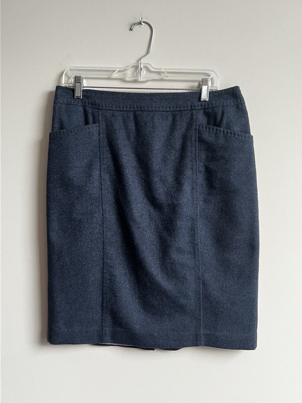 Talbots Skirt Womens 10 Blue Cashmere Wool Bd Pencil Skirt EUC Career